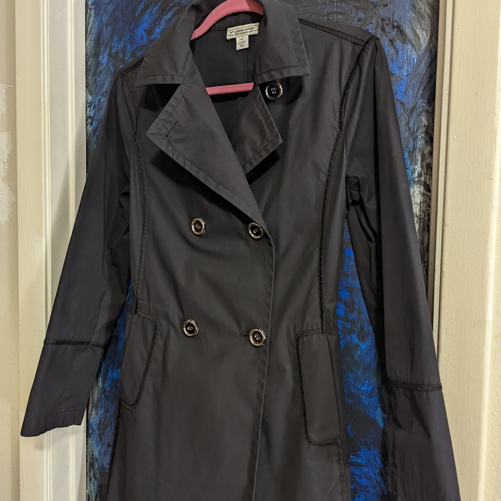 St. John Sport Black Trench Coat